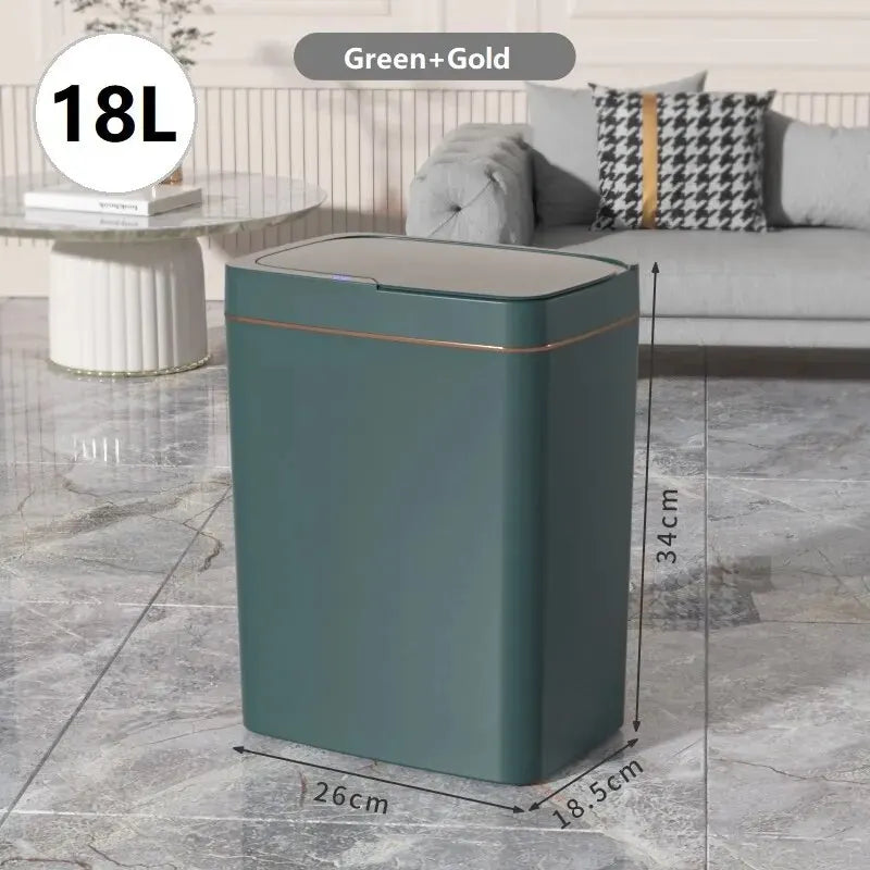15L Smart Sensor Trash Can โ Touchless Auto-Open, IPX5 Waterproof, Auto Bagging | White