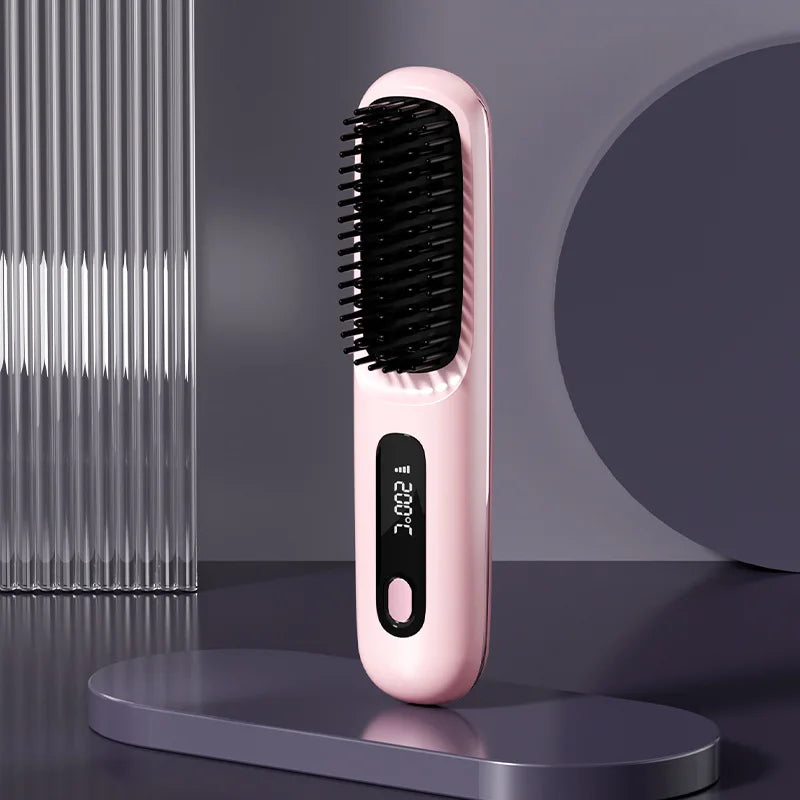 đââď¸Wireless Ceramic Hair Straightening Comb â Fast Heating, Anti-Frizz & Tangle-Free Designâ¨
