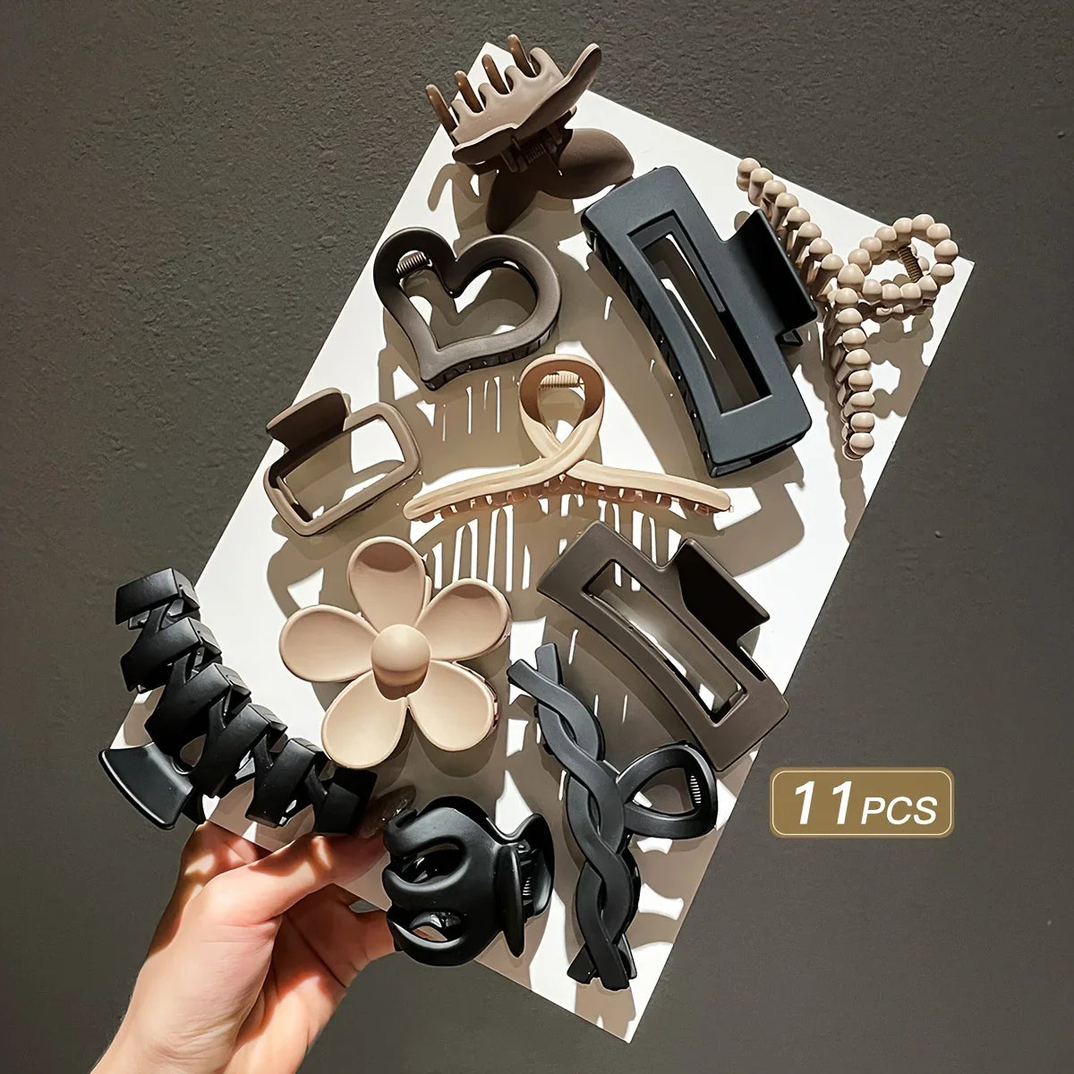 Frosted Hair Clip Set (11 pcs)