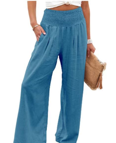 FlowEase™ Smocked Palazzo Pants 🌸✨ Comfort Meets Chic