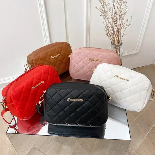 Tassel Small Messenger Bag Lingge Embroidery PU Leather Fashion Crossbody