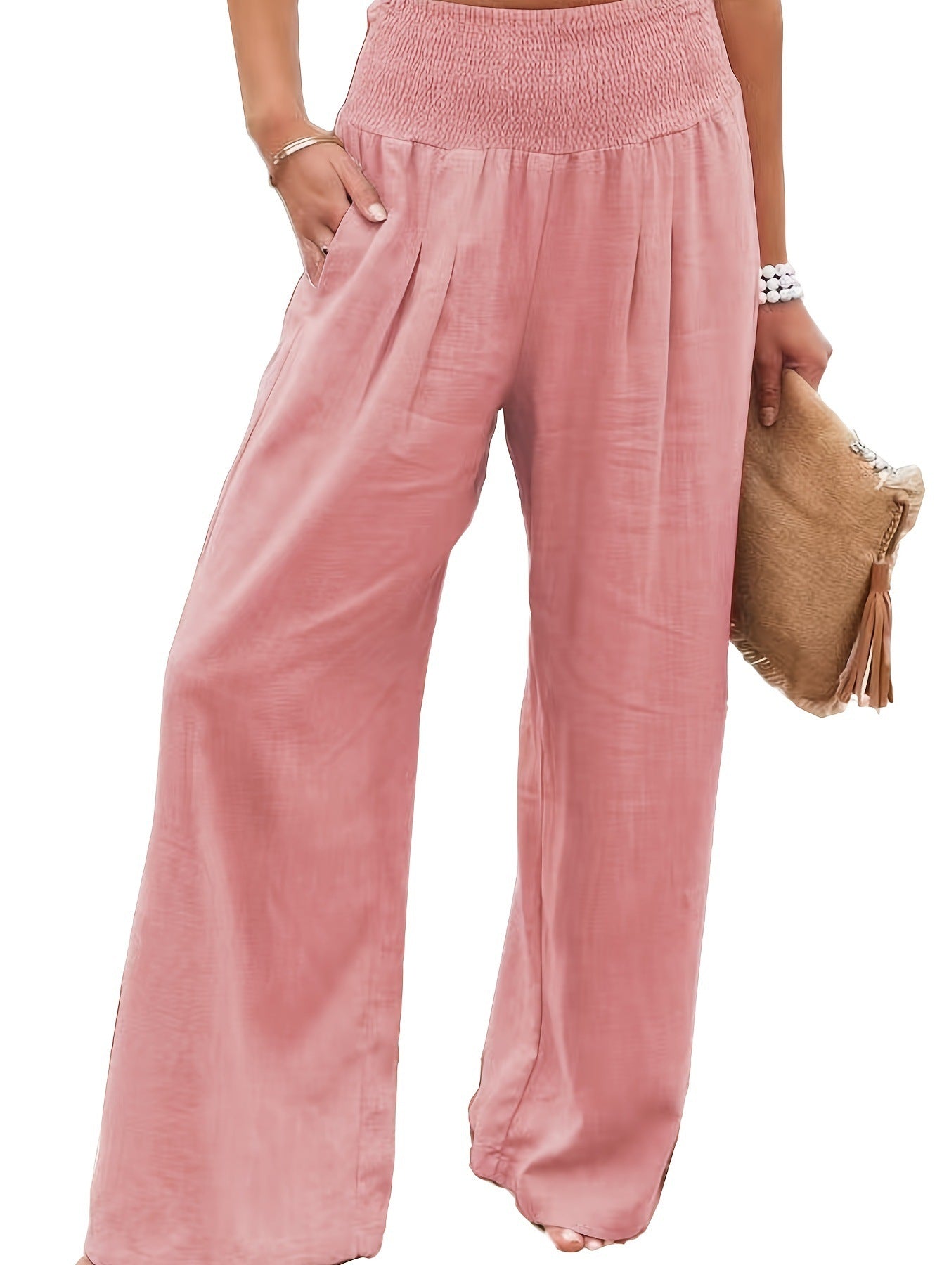 FlowEase™ Smocked Palazzo Pants 🌸✨ Comfort Meets Chic