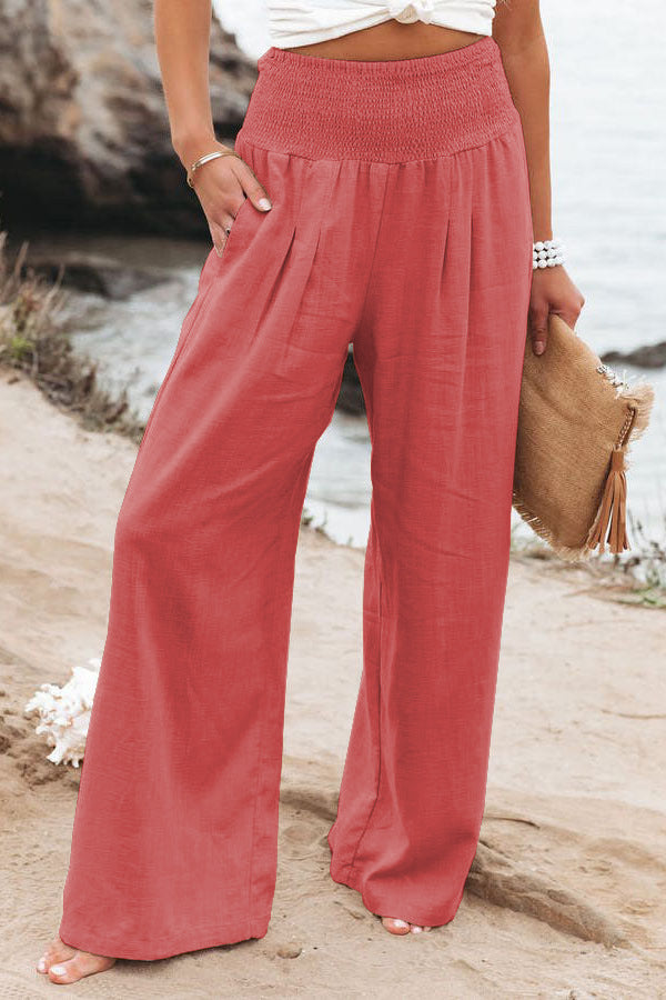 FlowEase™ Smocked Palazzo Pants 🌸✨ Comfort Meets Chic