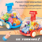 Baby Toy Cartoon Press Gear Car Toy Lnertia Pull-back Transparent Car Inertia Rebound Car Birthday Gifts for Kids Boys and Girls