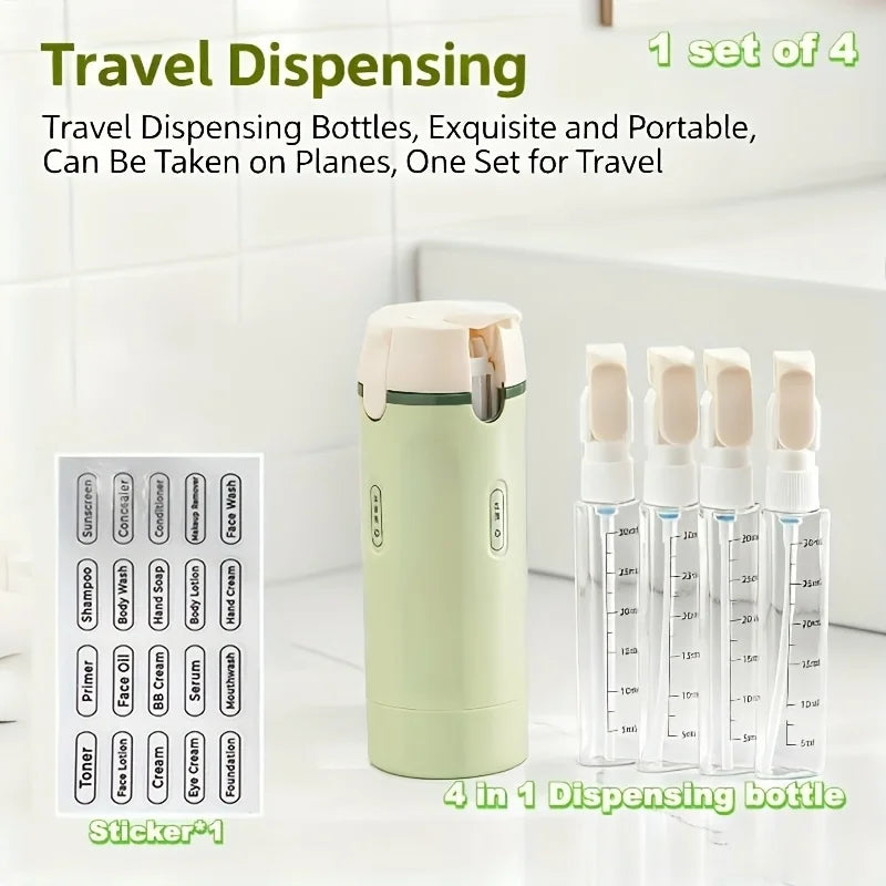 4-in-1 Dispenser ✈️ — One Bottle, Four Essentials