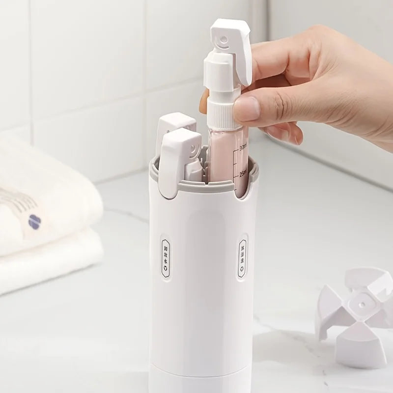 4-in-1 Dispenser ✈️ — One Bottle, Four Essentials