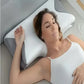 Memory foam pillow with anatomical contours for neck pain relief and abdominal support