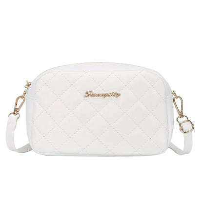 Tassel Small Messenger Bag Lingge Embroidery PU Leather Fashion Crossbody