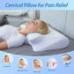 Memory foam pillow with anatomical contours for neck pain relief and abdominal support