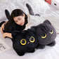 45cm kawaii Black Cat Plush Toy Doll Cute Big Cuddly Pillow Cushion Ins Black Cat Plush Toy Doll For Boy Girl Brithday Gifts