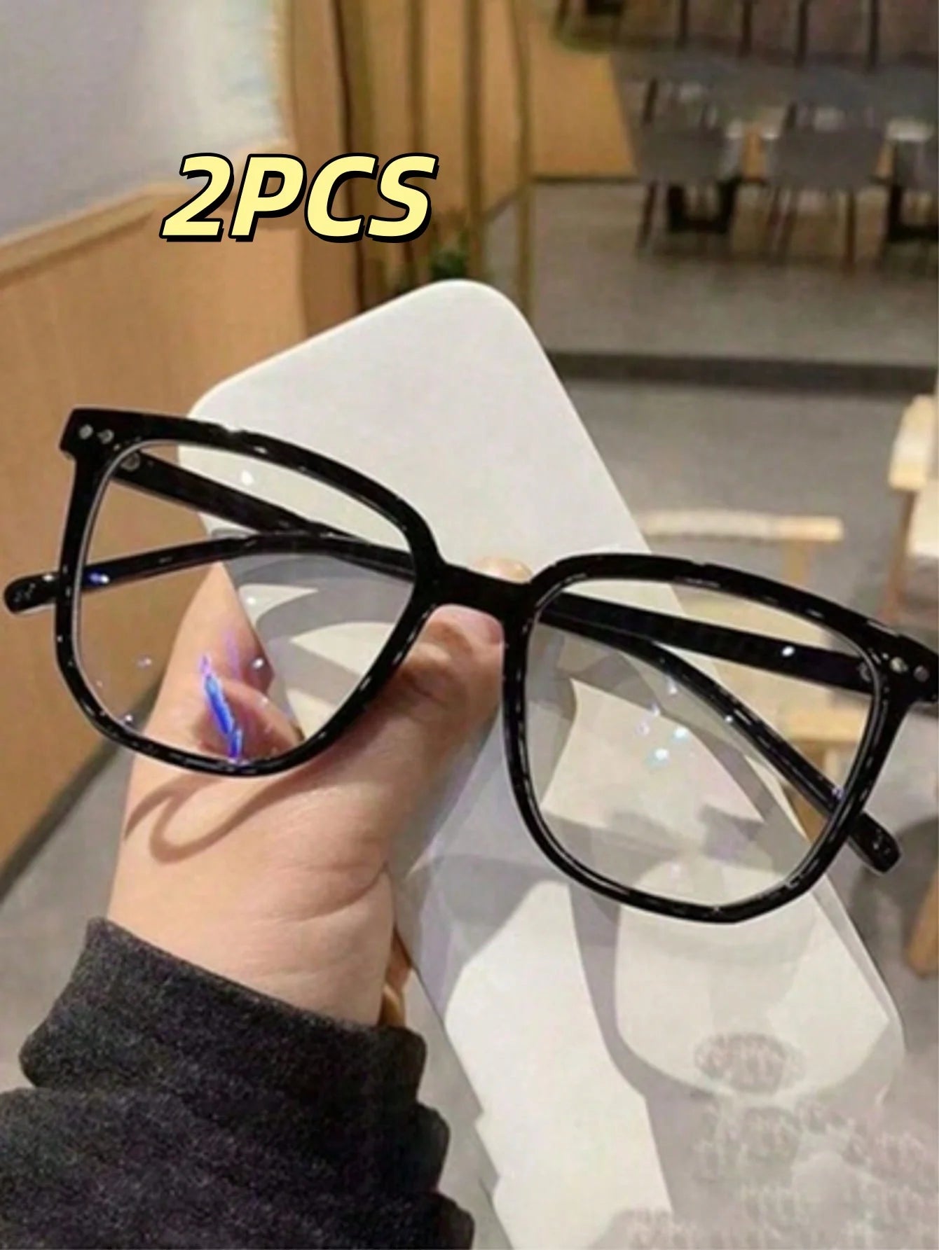 3pcs Unisex Square Frame Glasses