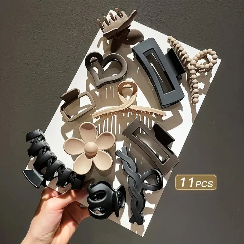 Frosted Hair Clip Set (11 pcs)