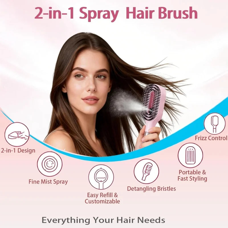Galaxy Mist Detangle Brush™ – 2-in-1 Spray & Smooth Tool 💫 🪮