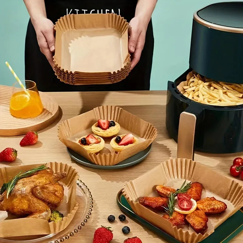 100 Pcs Non-Stick Air Fryer Paper Liners
