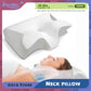 Memory foam pillow with anatomical contours for neck pain relief and abdominal support