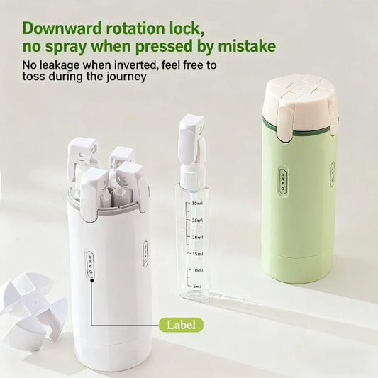 4-in-1 Dispenser ✈️ — One Bottle, Four Essentials