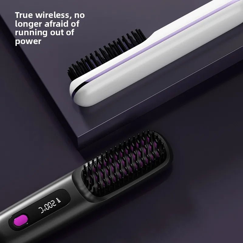 💁‍♀️Wireless Ceramic Hair Straightening Comb – Fast Heating, Anti-Frizz & Tangle-Free Design✨