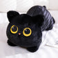 45cm kawaii Black Cat Plush Toy Doll Cute Big Cuddly Pillow Cushion Ins Black Cat Plush Toy Doll For Boy Girl Brithday Gifts