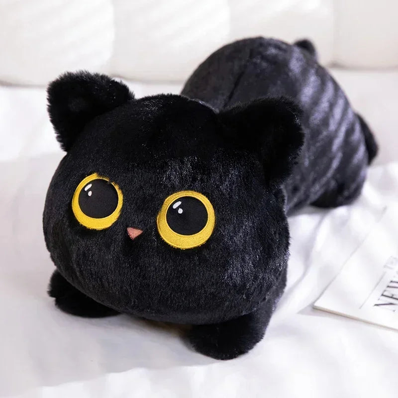 45cm kawaii Black Cat Plush Toy Doll Cute Big Cuddly Pillow Cushion Ins Black Cat Plush Toy Doll For Boy Girl Brithday Gifts