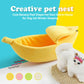 Banana Cat Bed House Cute Plush Warm Winter Pet Bed