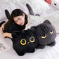 45cm kawaii Black Cat Plush Toy Doll Cute Big Cuddly Pillow Cushion Ins Black Cat Plush Toy Doll For Boy Girl Brithday Gifts