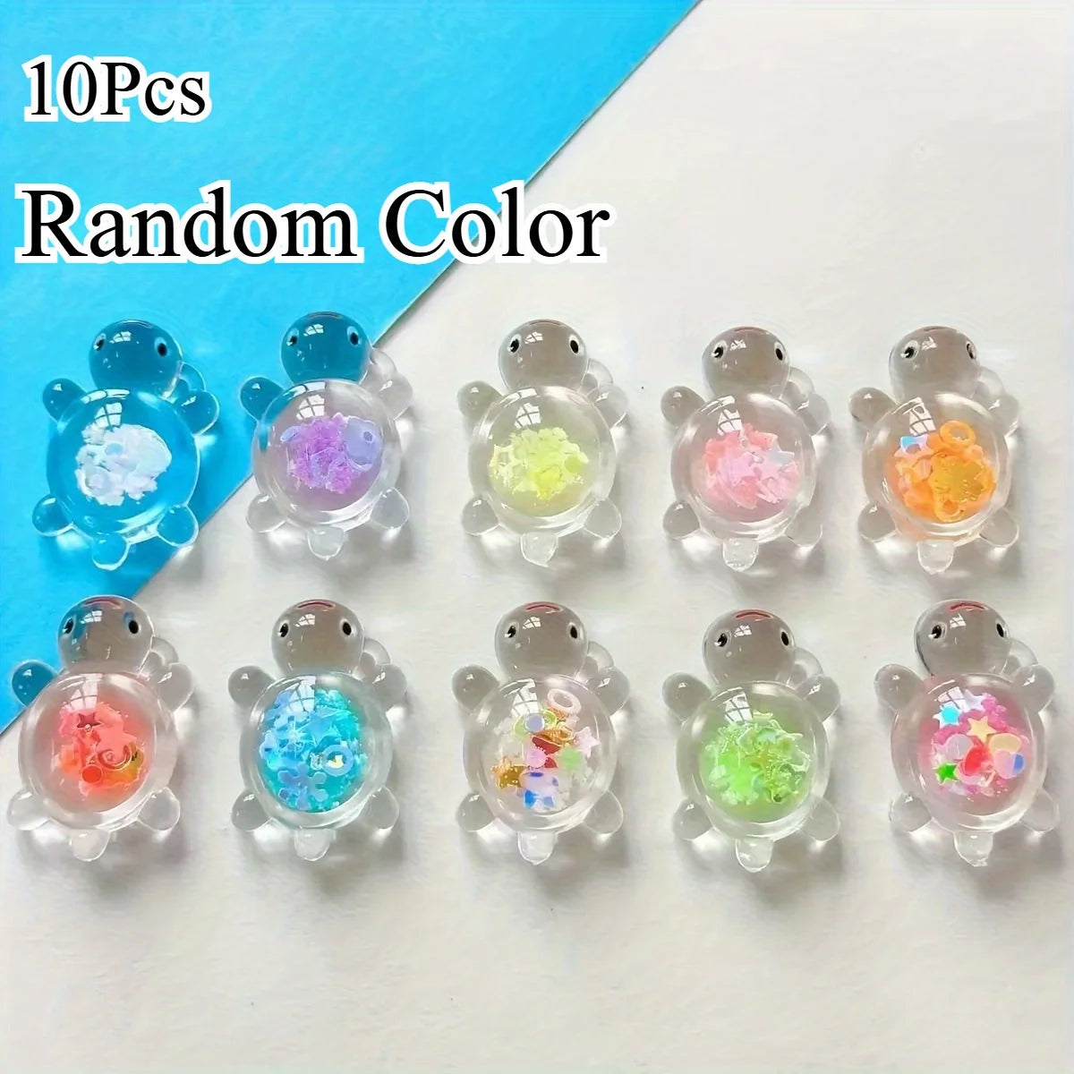 10pcs Glow-in-the-Dark Resin Turtle Figurines – Mini Garden Decor