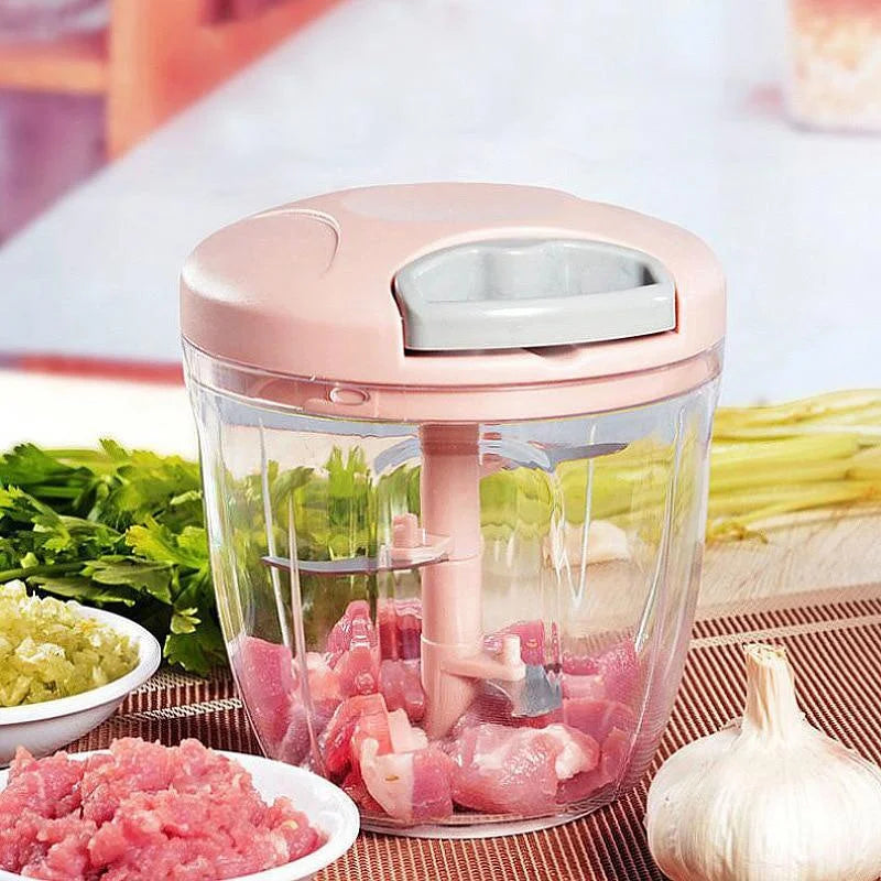 Small Manual Garlic Press & Meat Grinder, Kitchen Chopper for Food Prep