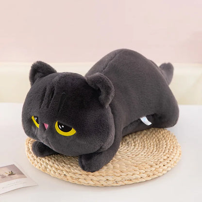 45cm kawaii Black Cat Plush Toy Doll Cute Big Cuddly Pillow Cushion Ins Black Cat Plush Toy Doll For Boy Girl Brithday Gifts