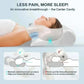 Memory foam pillow with anatomical contours for neck pain relief and abdominal support