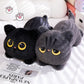 45cm kawaii Black Cat Plush Toy Doll Cute Big Cuddly Pillow Cushion Ins Black Cat Plush Toy Doll For Boy Girl Brithday Gifts