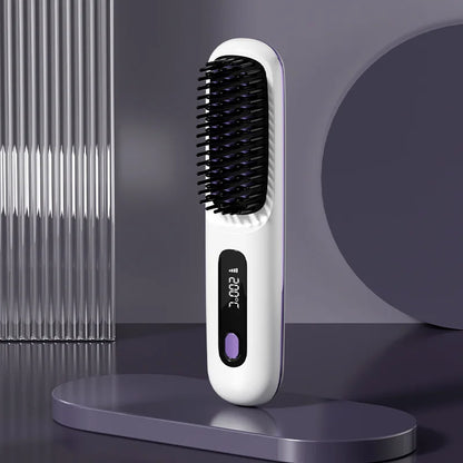 💁‍♀️Wireless Ceramic Hair Straightening Comb – Fast Heating, Anti-Frizz & Tangle-Free Design✨