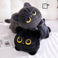 45cm kawaii Black Cat Plush Toy Doll Cute Big Cuddly Pillow Cushion Ins Black Cat Plush Toy Doll For Boy Girl Brithday Gifts