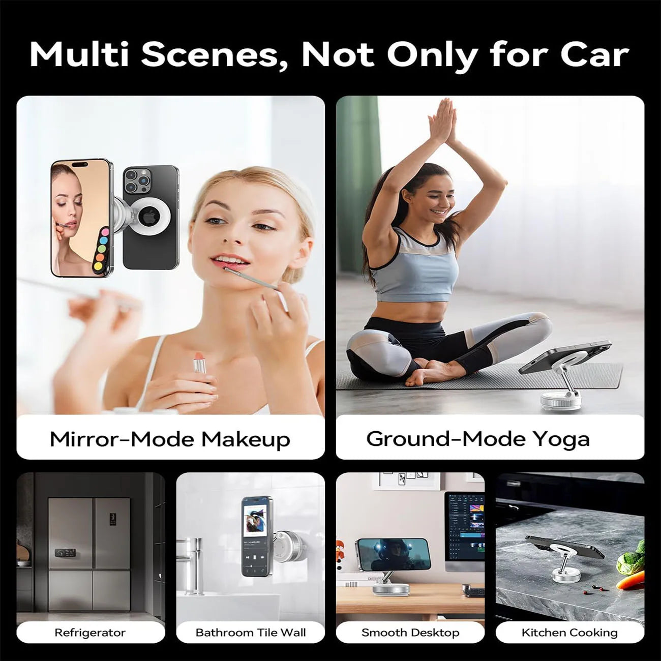 Magnetic Car Phone Holder – 360° Adjustable Vacuum Mount, Universal Fit