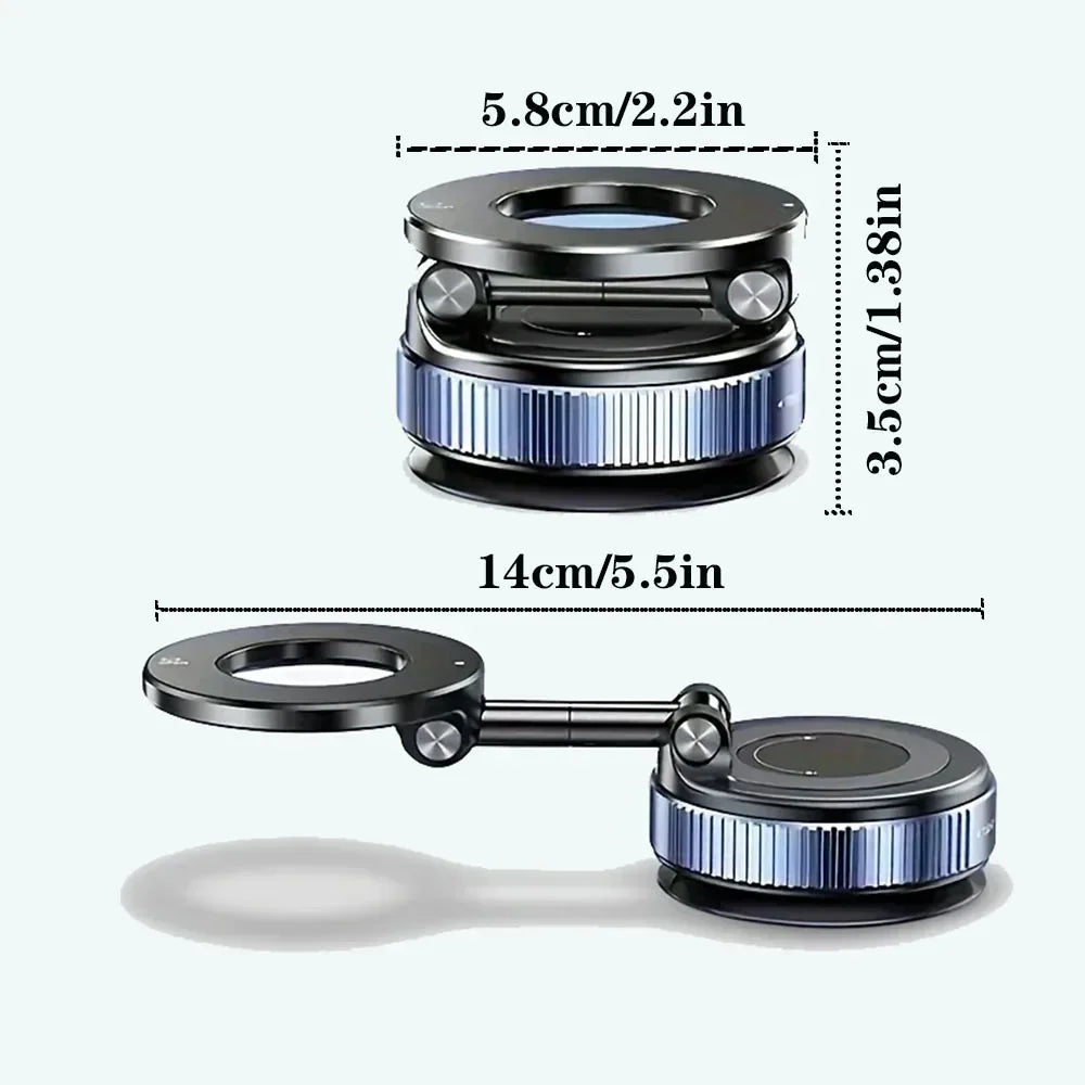 Magnetic Car Phone Holder – 360° Adjustable Vacuum Mount, Universal Fit