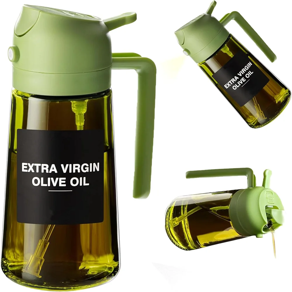 Oil Sprayer for Cooking,2-in-1 Olive Oil Dispenser and Oil Spray Bottle 470 ml