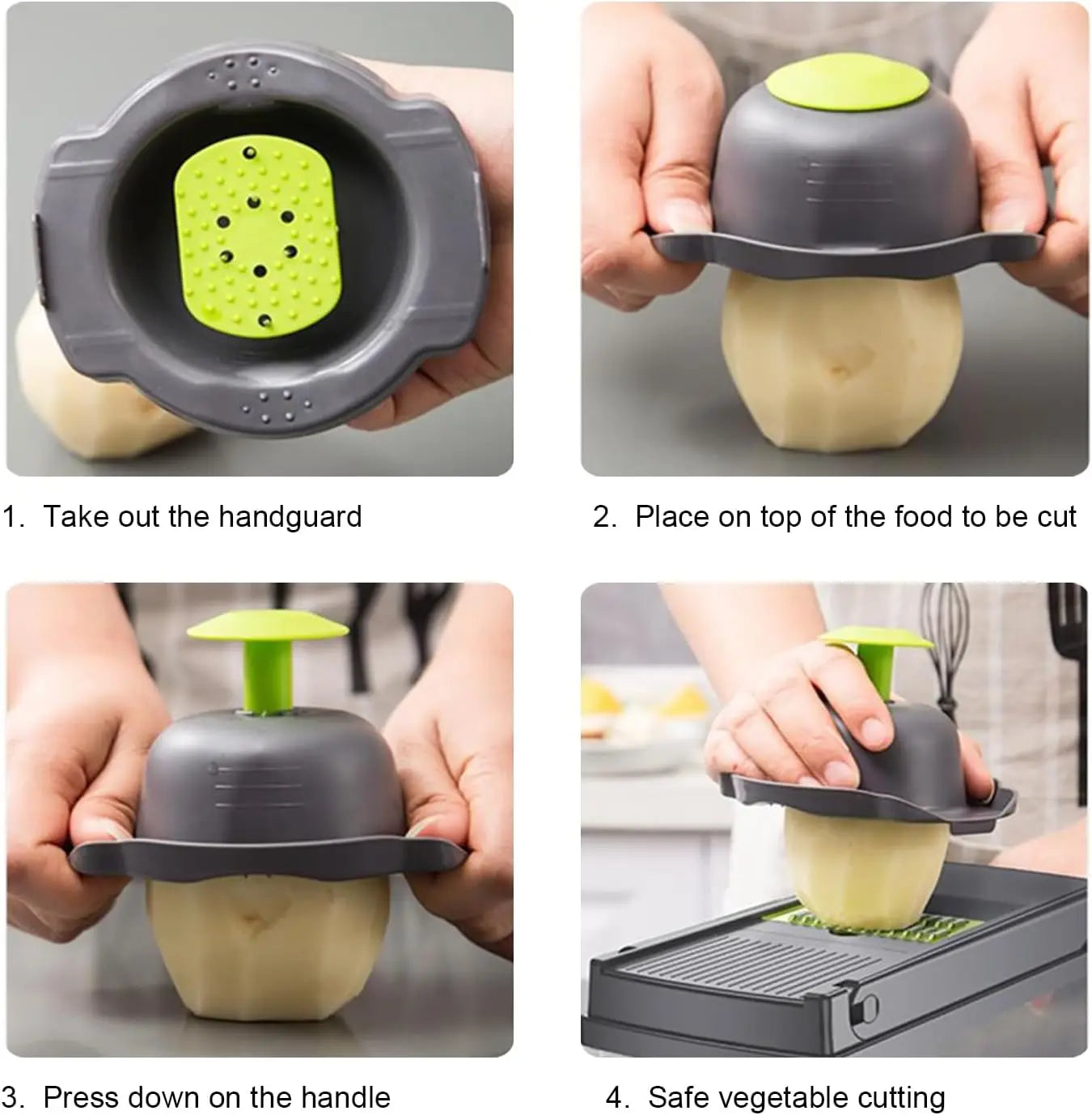 Multi-Function Food Chopper for Potatoes, Tomatoes, and Vegetables 16-in-1 Professional Kitchen Slicer with Cleaver Blade,