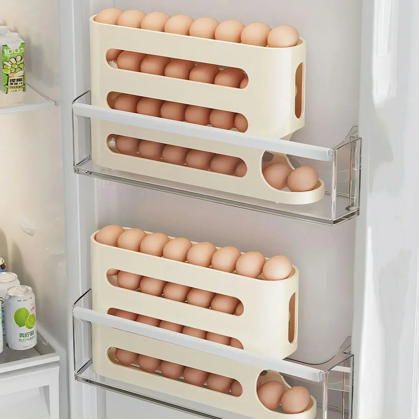 2-4-layer Slide Egg Storage Box Ladder Style Egg Box Storage Refrigerator