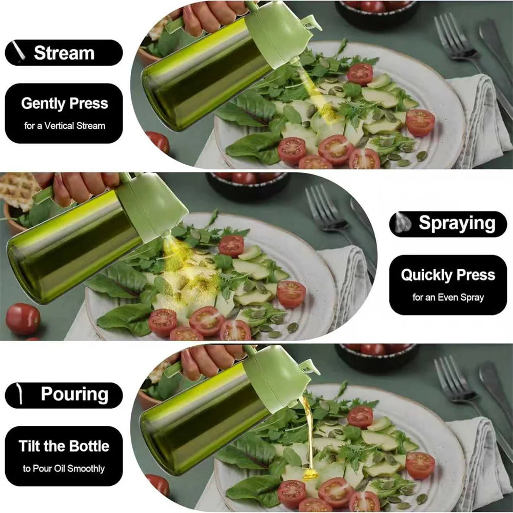 Oil Sprayer for Cooking,2-in-1 Olive Oil Dispenser and Oil Spray Bottle 470 ml
