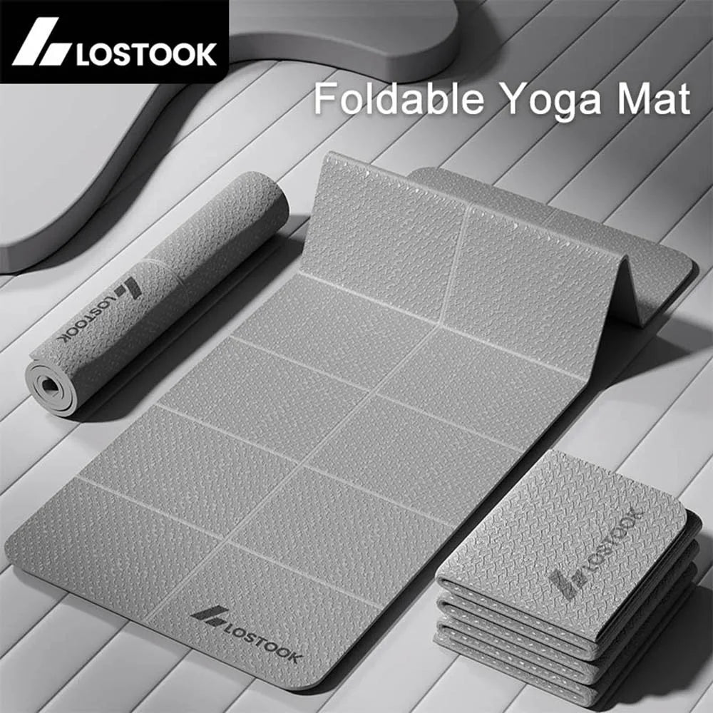 Foldable TPE Yoga Mat | 4mm Thick Non-Slip Exercise Mat for Yoga, Pilates & Home Workouts