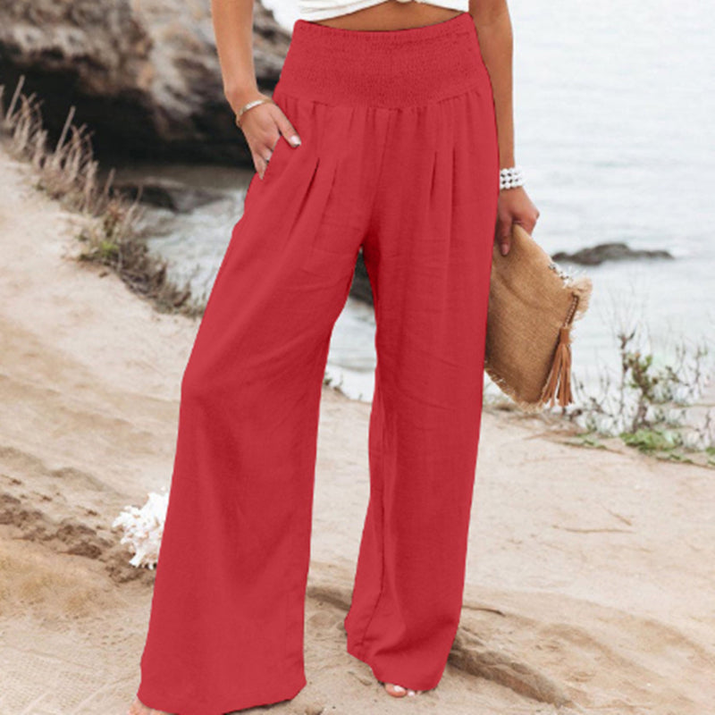 FlowEase™ Smocked Palazzo Pants 🌸✨ Comfort Meets Chic