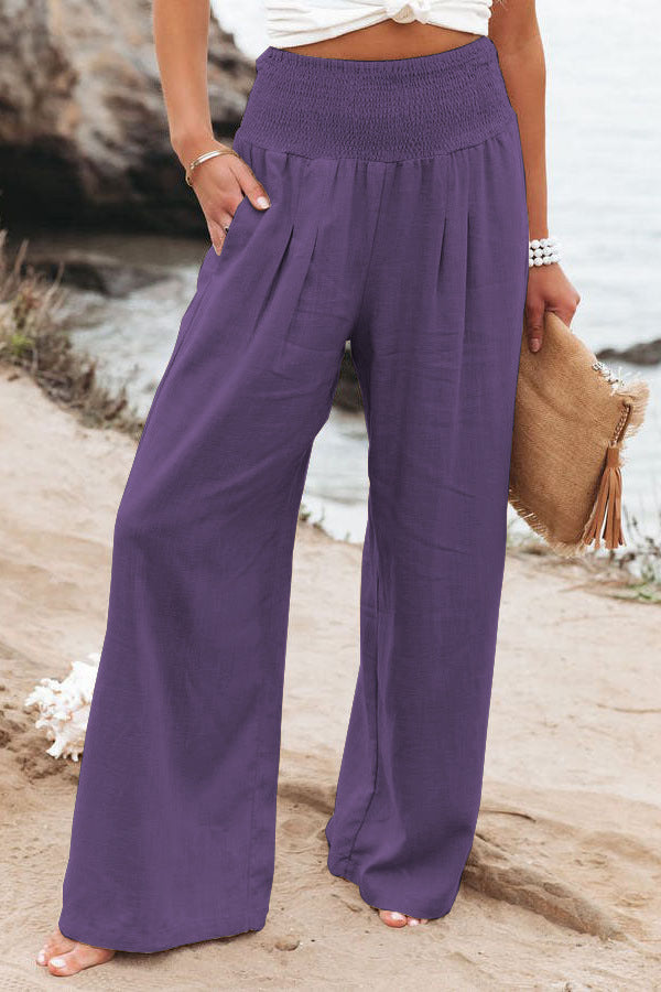 FlowEase™ Smocked Palazzo Pants 🌸✨ Comfort Meets Chic